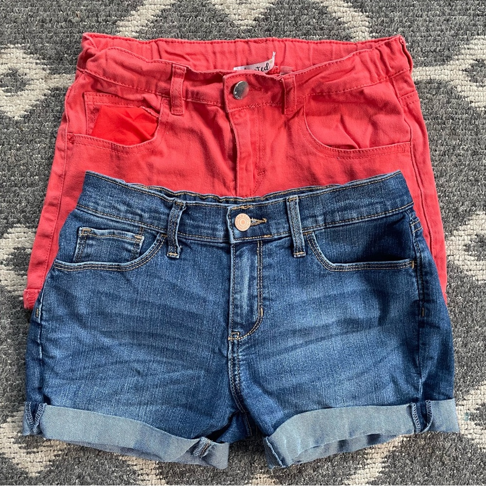 2 Pairs Adjustable Waist Shorts Sz 12 Years EUC